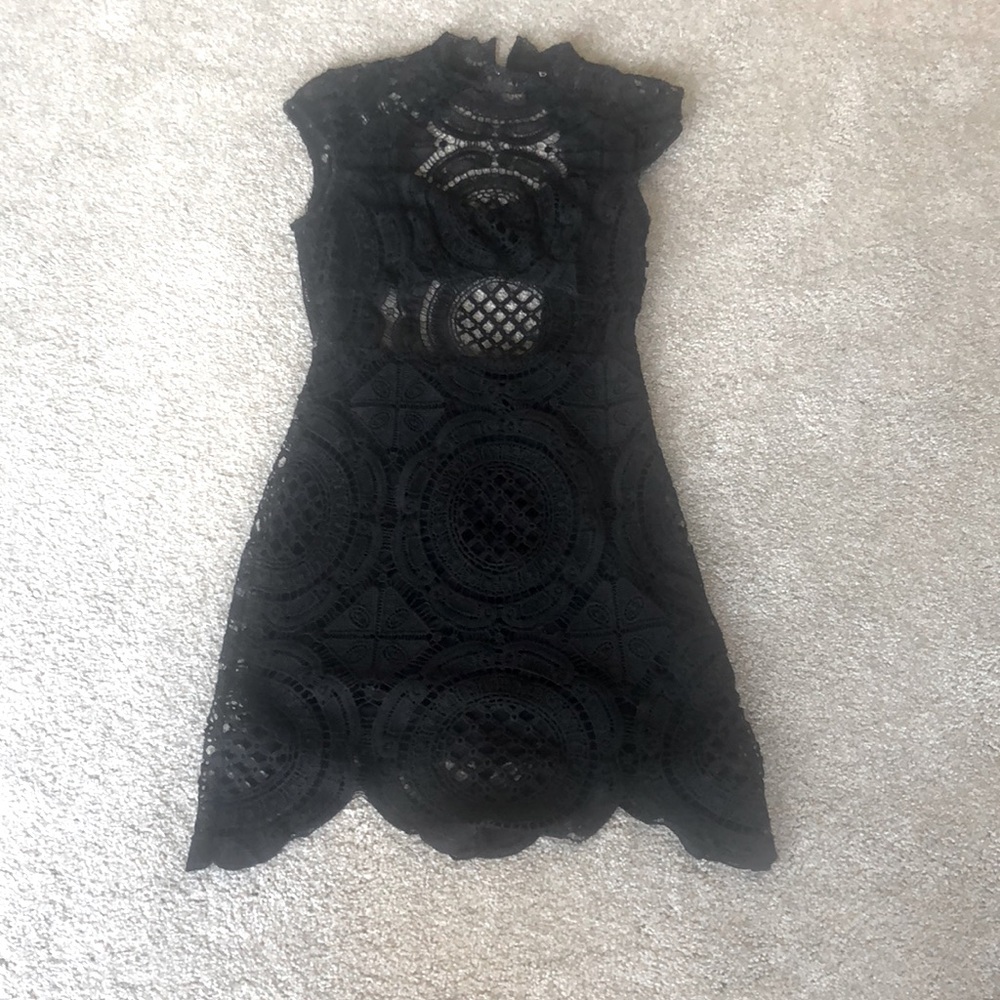Bebe black lace mini dress, size 4